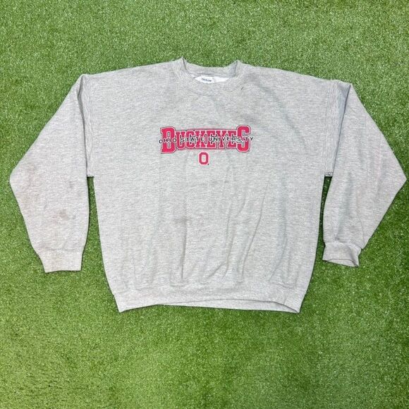 Vintage Y2K OHIO STATE Gray Crewneck Sweatshirt Mens Size XL - Picture 1 of 7